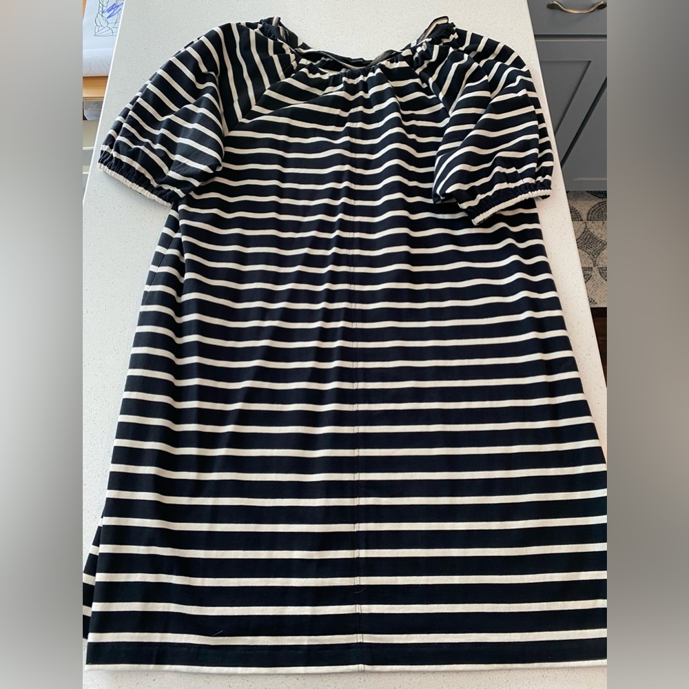 J.Crew Striped Cotton Puff-Sleeve Dress